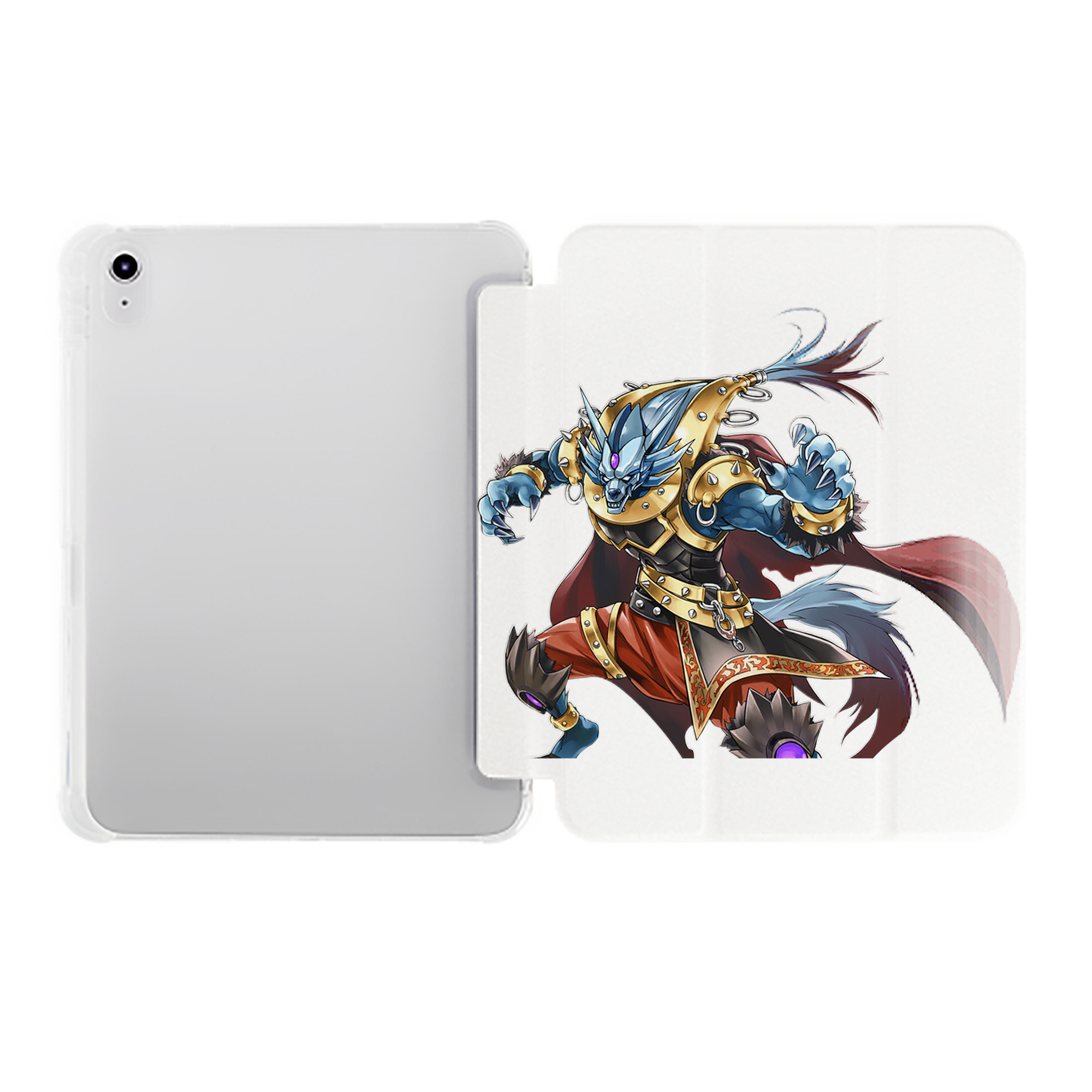 （画像用） 遊☆戯☆王 Yu-Gi-Oh! IPad ケース ペン収納付き 三つ折りスタンド PUレザー×シリコン 対応機種9.5/10.5/10.9インチ